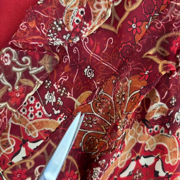 Y2k Dress Sz 8 Fairy Coquette Sheer Floral Stretch Ruffle Feminine Romantic VTG - Picture 3 of 13